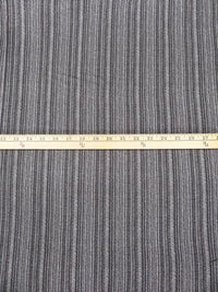 Charcoal/Light Gray 100% Rayon Various Dashed Vertical Stripe Print Crinkle Challis - Robert Kaufman - 54W