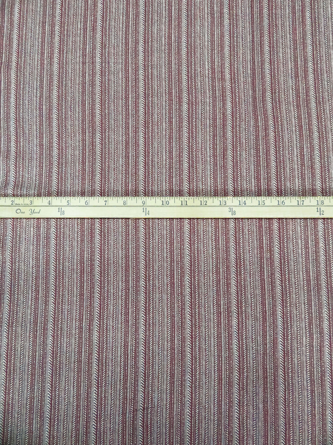 Rose Ebony/Light Gray 100% Rayon Various Dashed Vertical Stripe Print Crinkle Challis - Robert Kaufman - 54W