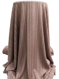 Rose Ebony/Light Gray 100% Rayon Various Dashed Vertical Stripe Print Crinkle Challis - Robert Kaufman - 54W