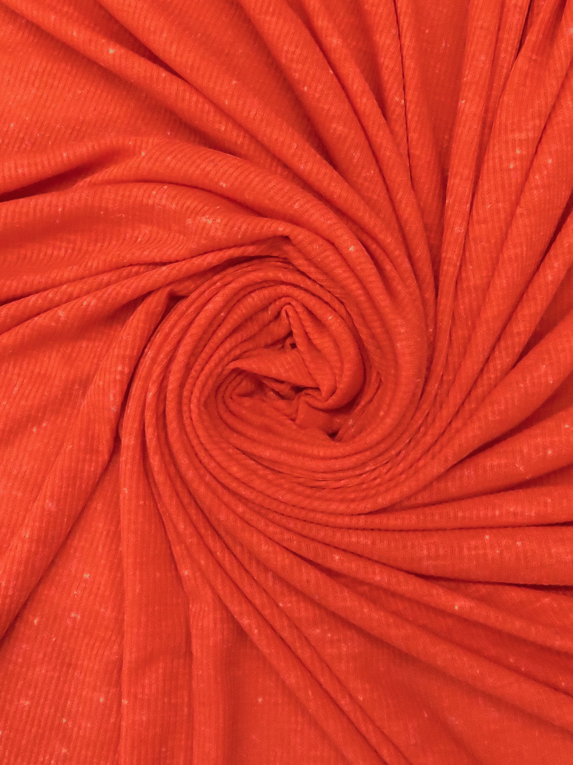 Vivid Cinnabar/White 100% Polyester Rib Knit 52W – Fabric Mart