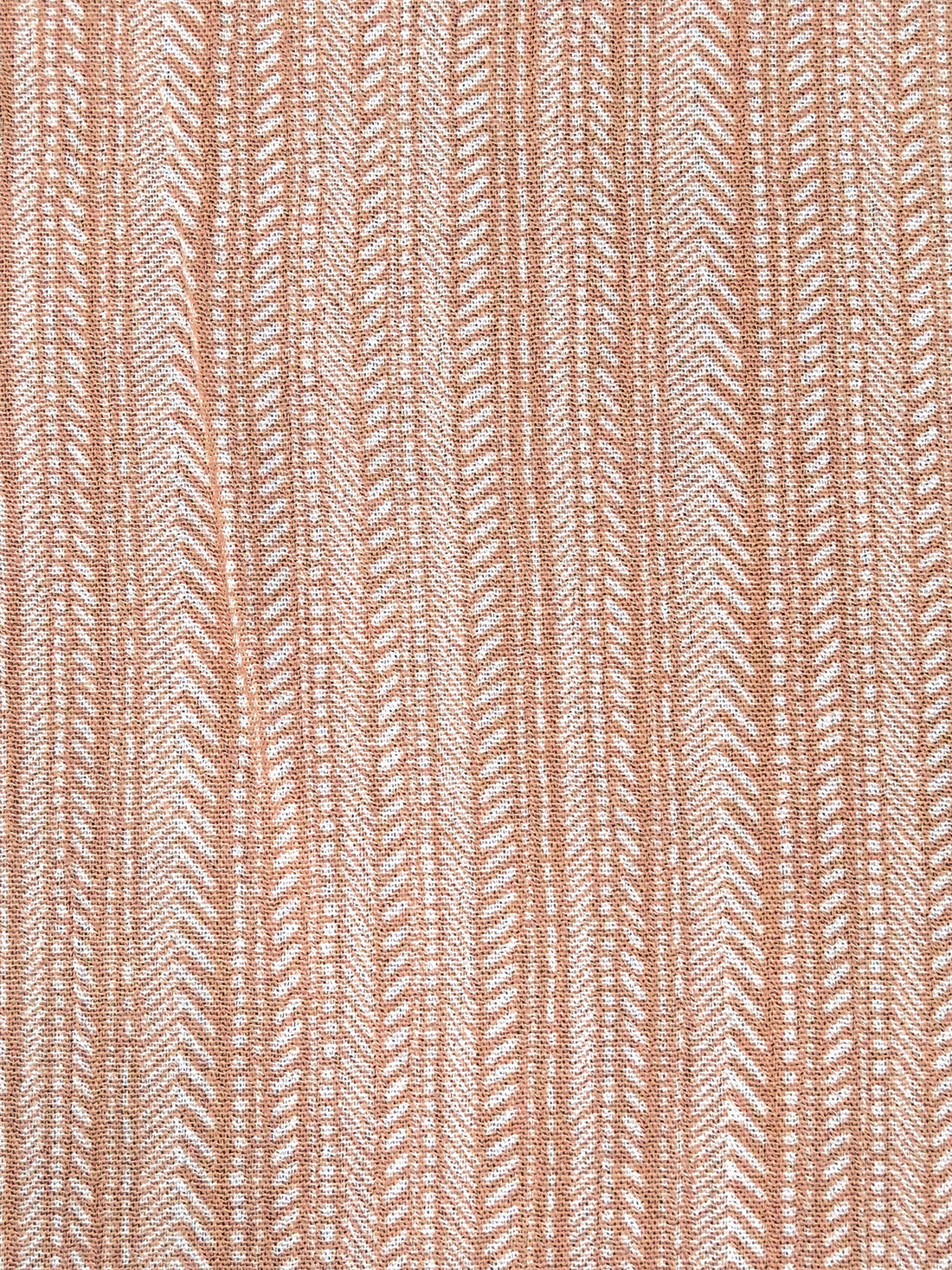 Baked Salmon/White 100% Rayon Various Dashed Vertical Stripe Print Crinkle Challis - Robert Kaufman - 54W