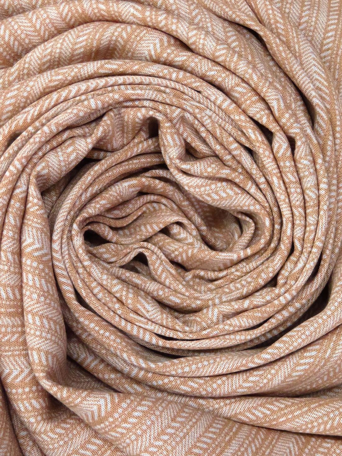 Baked Salmon/White 100% Rayon Various Dashed Vertical Stripe Print Crinkle Challis - Robert Kaufman - 54W