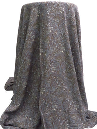 Graphite/Shadow Blue/White/Multi 100% Rayon Ornate Print Crinkle Challis - Robert Kaufman - 50W