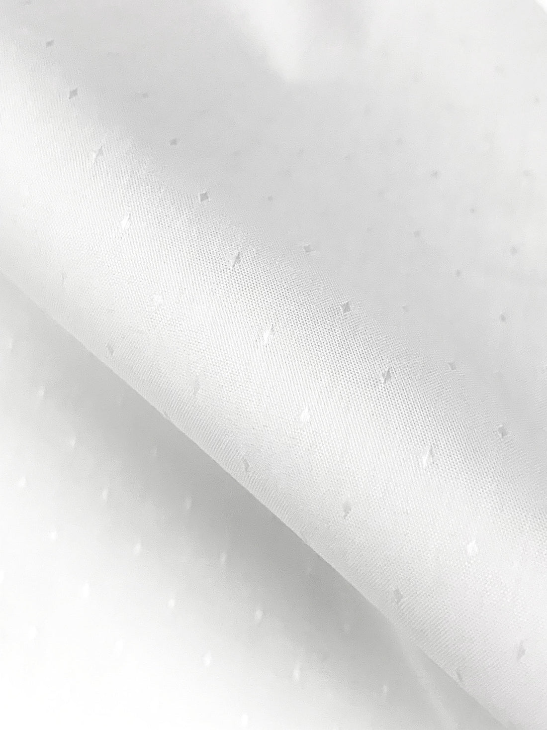 White Cotton/Nylon/Lycra Micro Stud Diamond Dobby Weave St Tropez Stretch Shirting - Robert Kaufman - 55W