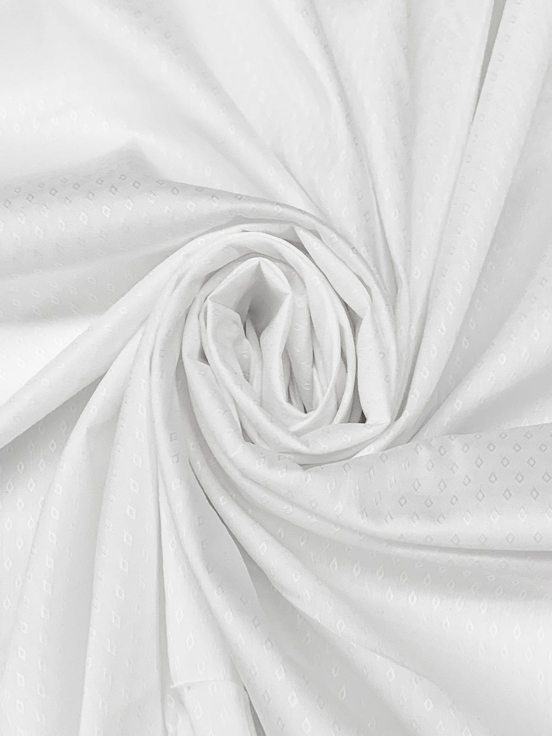 White Cotton/Nylon/Lycra Micro Hollow Diamond Dobby Weave St Tropez Stretch Shirting - Robert Kaufman - 55W