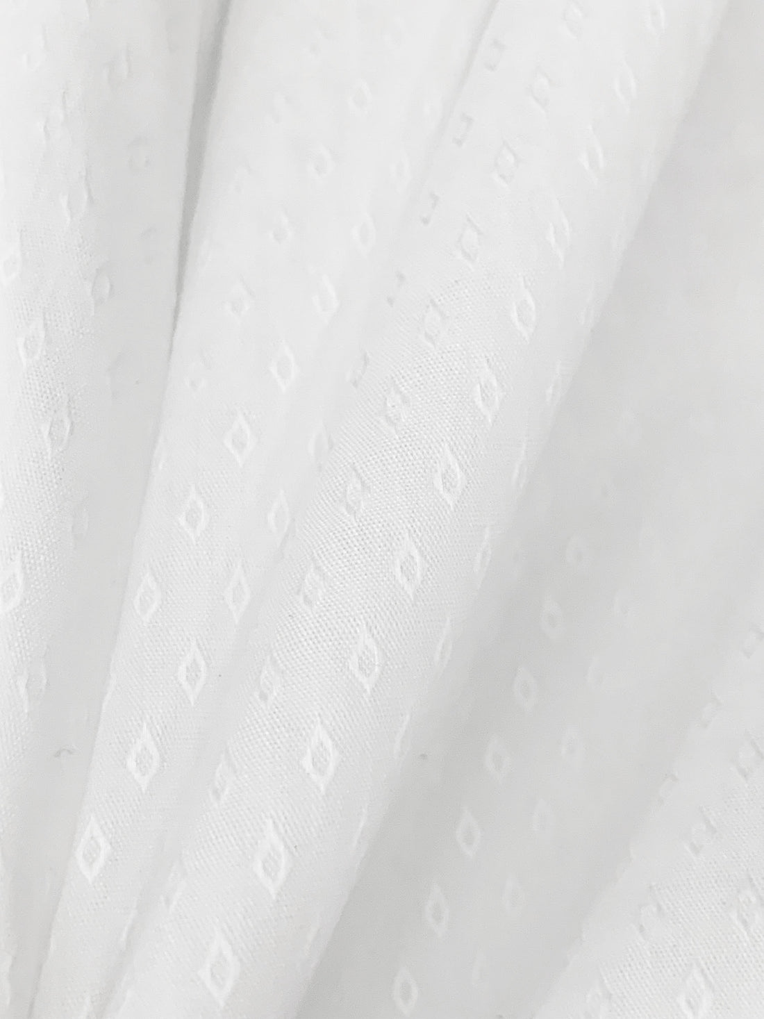 White Cotton/Nylon/Lycra Micro Hollow Diamond Dobby Weave St Tropez Stretch Shirting - Robert Kaufman - 55W