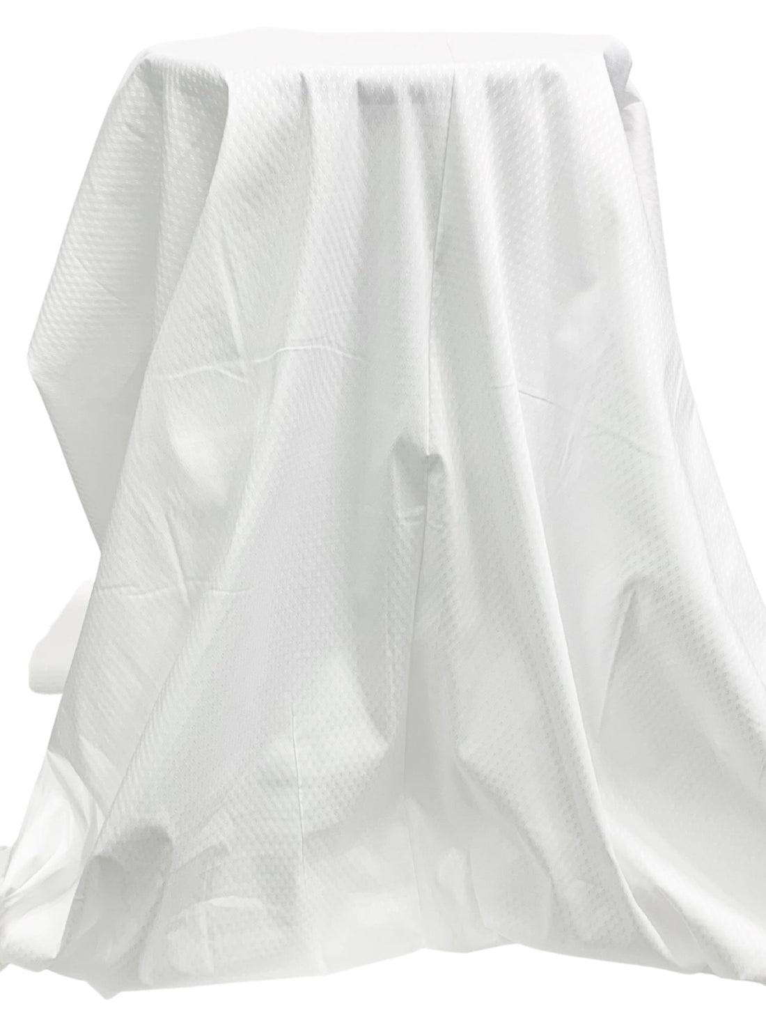 White Cotton/Nylon/Lycra Micro Hollow Diamond Dobby Weave St Tropez Stretch Shirting - Robert Kaufman - 55W