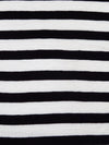 Snow White/Pitch Black Rayon/Lycra Horizontal Stripe Weave Jersey Knit 57W