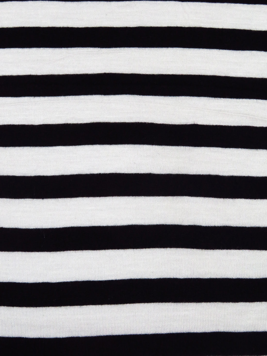 Snow White/Pitch Black Rayon/Lycra Horizontal Stripe Weave Jersey Knit 57W