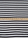 Snow White/Pitch Black Rayon/Lycra Horizontal Stripe Weave Jersey Knit 57W