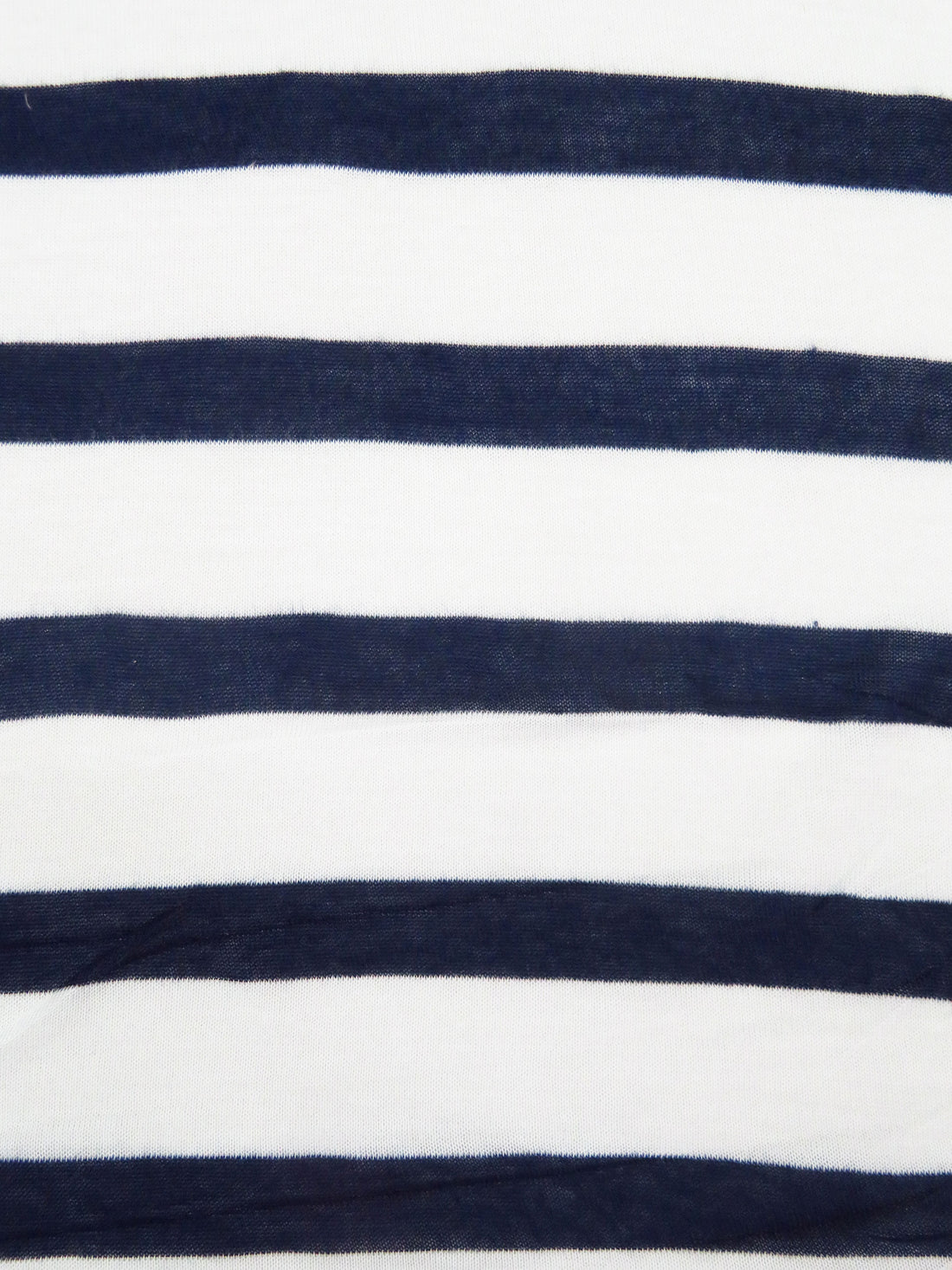 Midnight Navy/White 100% Polyester Horizontal Stripe Weave Tissue Jersey Knit 60W