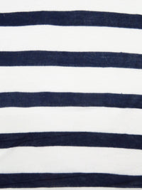 Midnight Navy/White 100% Polyester Horizontal Stripe Weave Tissue Jersey Knit 60W