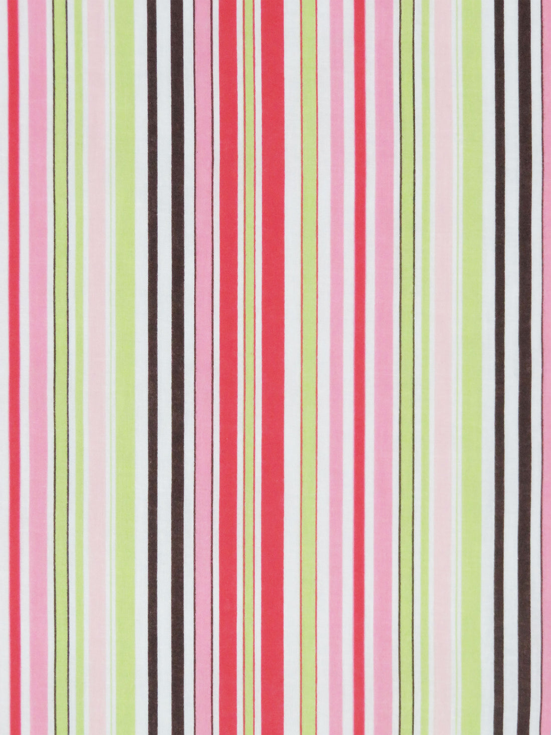 Bright Strawberry Red/Avocado/Hot Fudge/Multi 100% Cotton Vertical Stripe Print Voile 55W