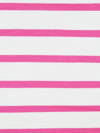 White/Paradise Pink Rayon/Lycra Horizontal Stripe Jersey Knit 57W