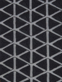 Black 100% Nylon Embroidered Diamond Stripe Design Netting - NY Designer - 52W