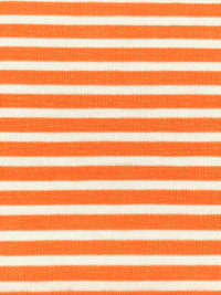 Orange/White Rayon/Lycra Horizontal Stripe Jersey Knit 58W