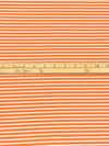 Orange/White Rayon/Lycra Horizontal Stripe Jersey Knit 58W