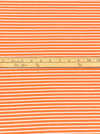 Orange/White Rayon/Lycra Horizontal Stripe Jersey Knit 58W