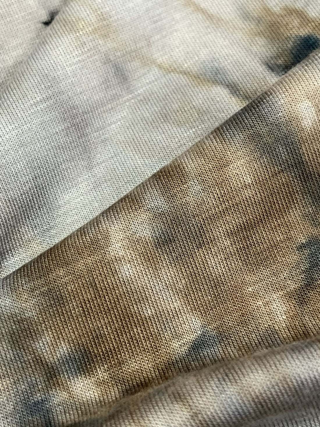 Ash Gray/Burnished Brass/Black Rayon/Lycra Tie-Dye Jersey Knit 59W