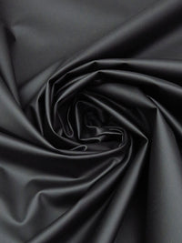 Charcoal Black/White Cotton/Lycra Faux Leather Jacketing - NY Designer - 58W