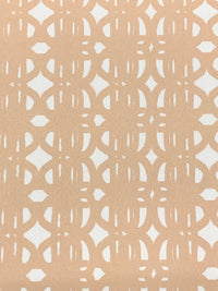 Tan/White 100% Polyester Abstract Print Crepe de Chine - Kimberly Goldson - 58W