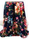 Dark Navy/Mandarin/Carnation Pink/Multi Polyester/Lycra Floral Print Crepe Techno Knit 60W