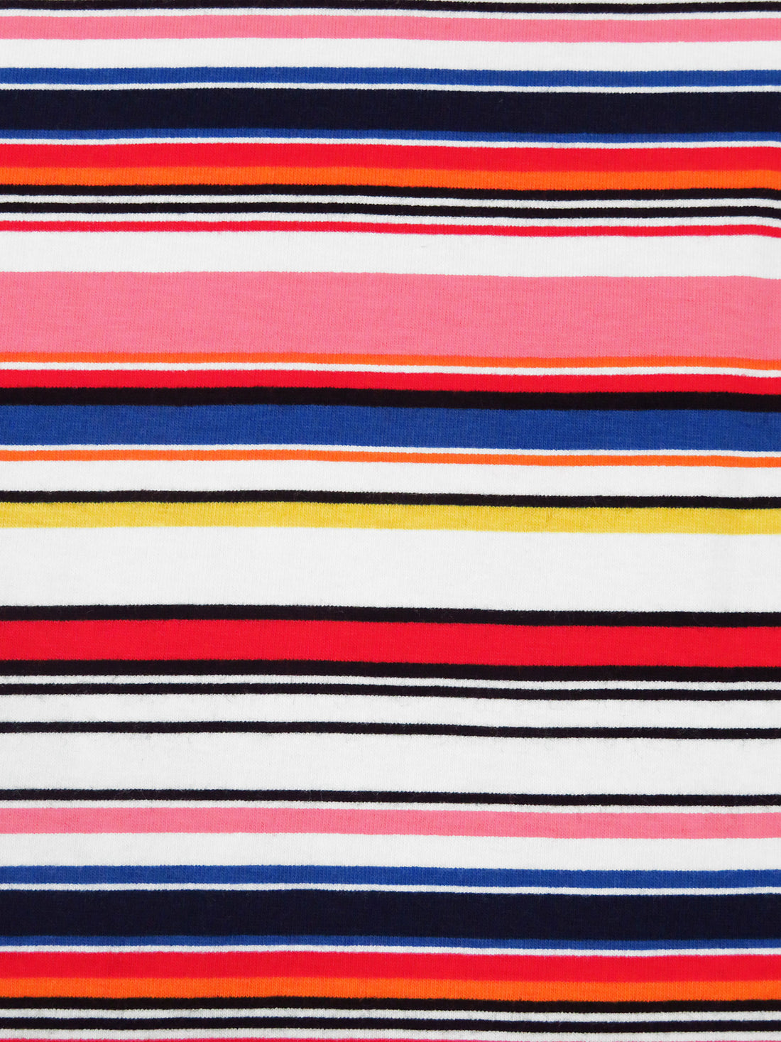 Imperial Red/Watermelon Pink/White/Multi Cotton/Lycra Horizontal Stripe Print Jersey Knit - Robert Kaufman - 58W