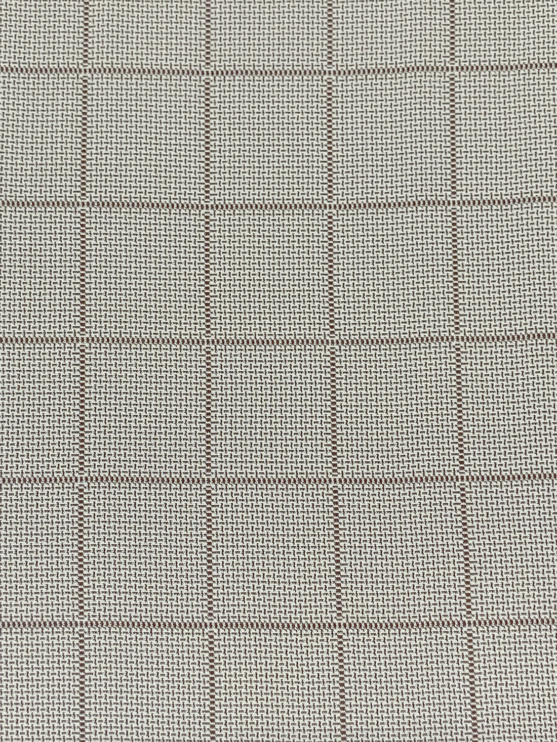 Rich Mahogany/White 100% Acetate Novelty Windowpane Drapey Suiting 53W