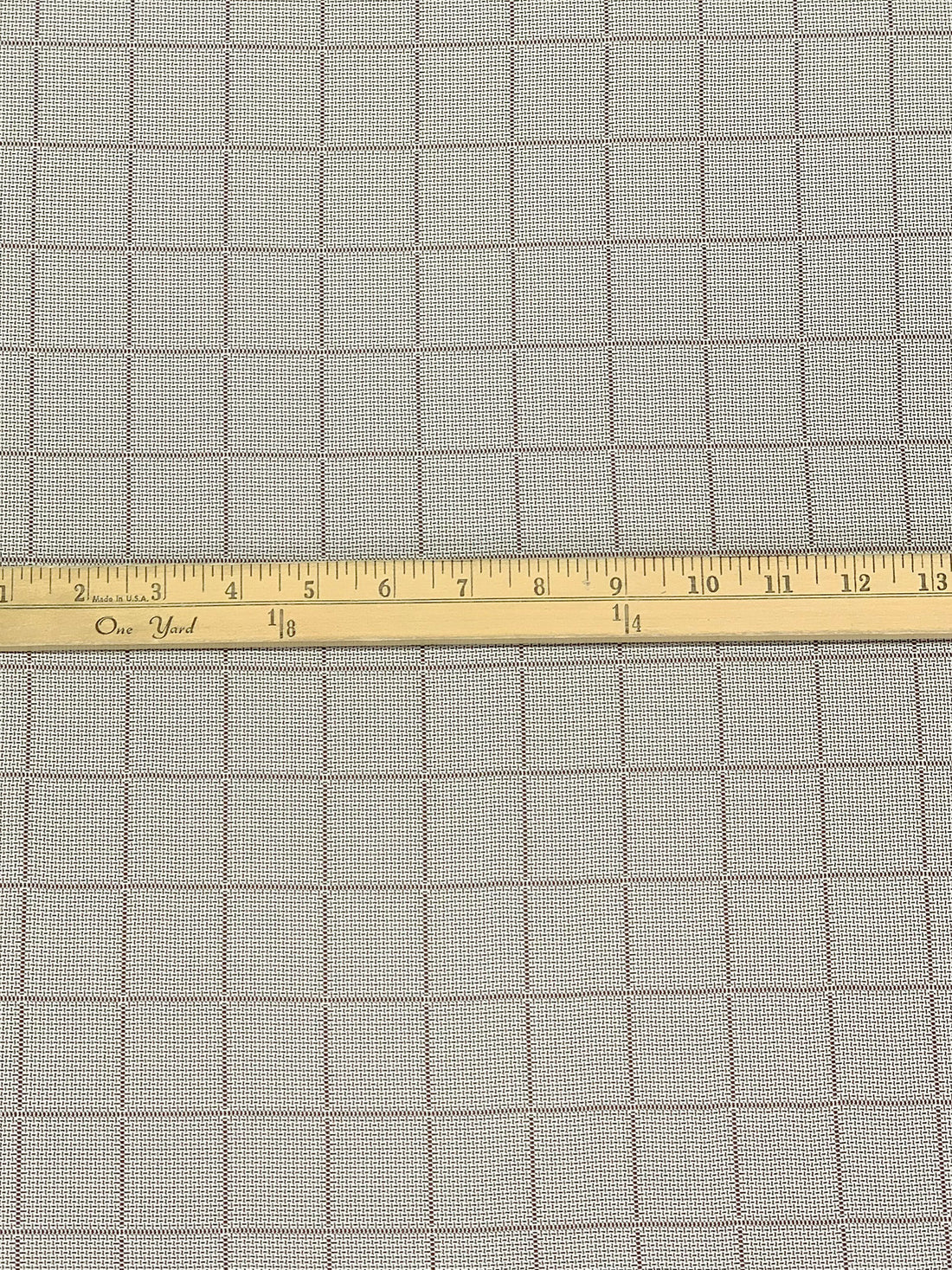 Rich Mahogany/White 100% Acetate Novelty Windowpane Drapey Suiting 53W