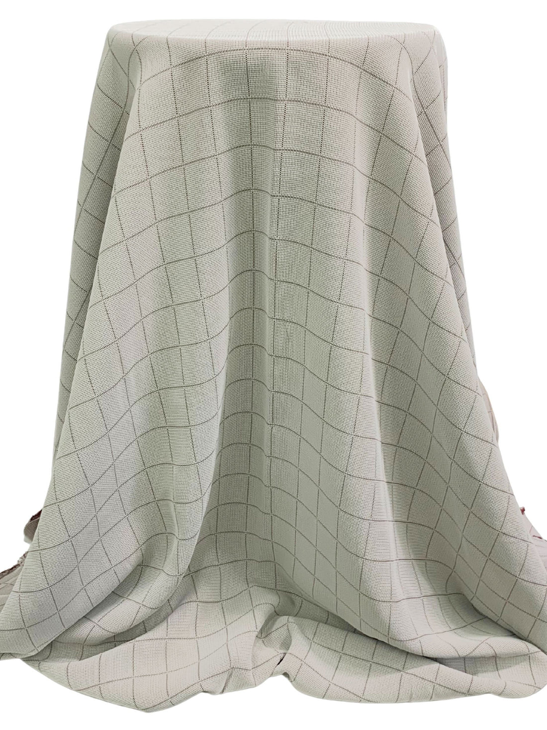 Rich Mahogany/White 100% Acetate Novelty Windowpane Drapey Suiting 53W