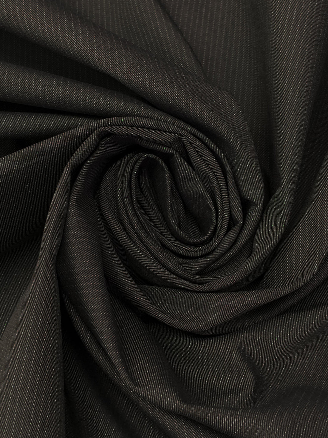 Dark Charcoal/Dim Gray/Silver 100% Cotton Vertical Pinstripe Twill Suiting 58W
