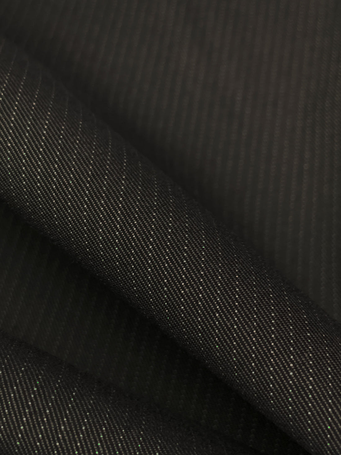 Dark Charcoal/Dim Gray/Silver 100% Cotton Vertical Pinstripe Twill Suiting 58W