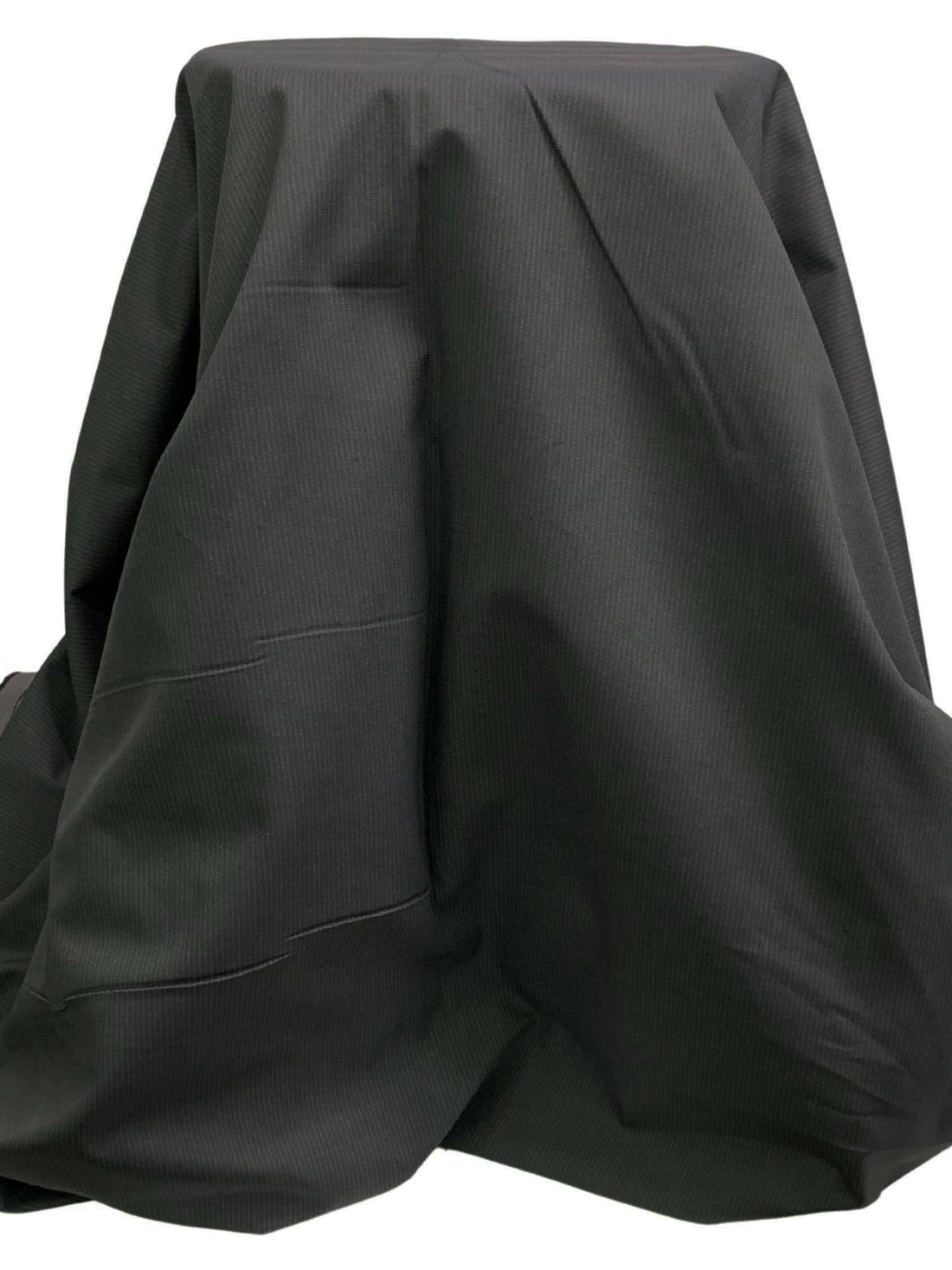 Dark Charcoal/Dim Gray/Silver 100% Cotton Vertical Pinstripe Twill Suiting 58W