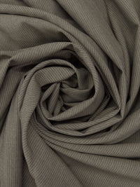 Dark Tan/Charcoal/Almond Wool/Nylon Vertical Stripe Weave Suiting - Imported From Italy - 60W