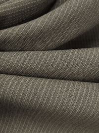 Dark Tan/Charcoal/Almond Wool/Nylon Vertical Stripe Weave Suiting - Imported From Italy - 60W