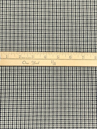 Midnight Ocean Blue/Stone Gray/White Cotton/Polyester/Wool Puckered Plaid Check Suiting 59W