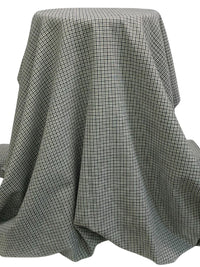Midnight Ocean Blue/Stone Gray/White Cotton/Polyester/Wool Puckered Plaid Check Suiting 59W