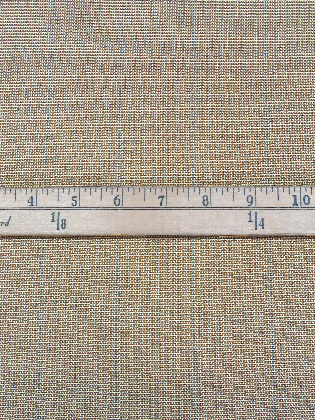 Almond/Cadet Blue/Brown/Multi Wool/Rayon Stripe Novelty Weave Suiting 59W