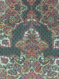 Crimson Red/White/Black/Multi 100% Nylon Floral Medallion Print Point d'Esprit Netting 65W