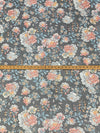 Cyan Azure/Blazing Orange/Black/Multi 100% Nylon Floral Print Point d'Esprit Netting 56W