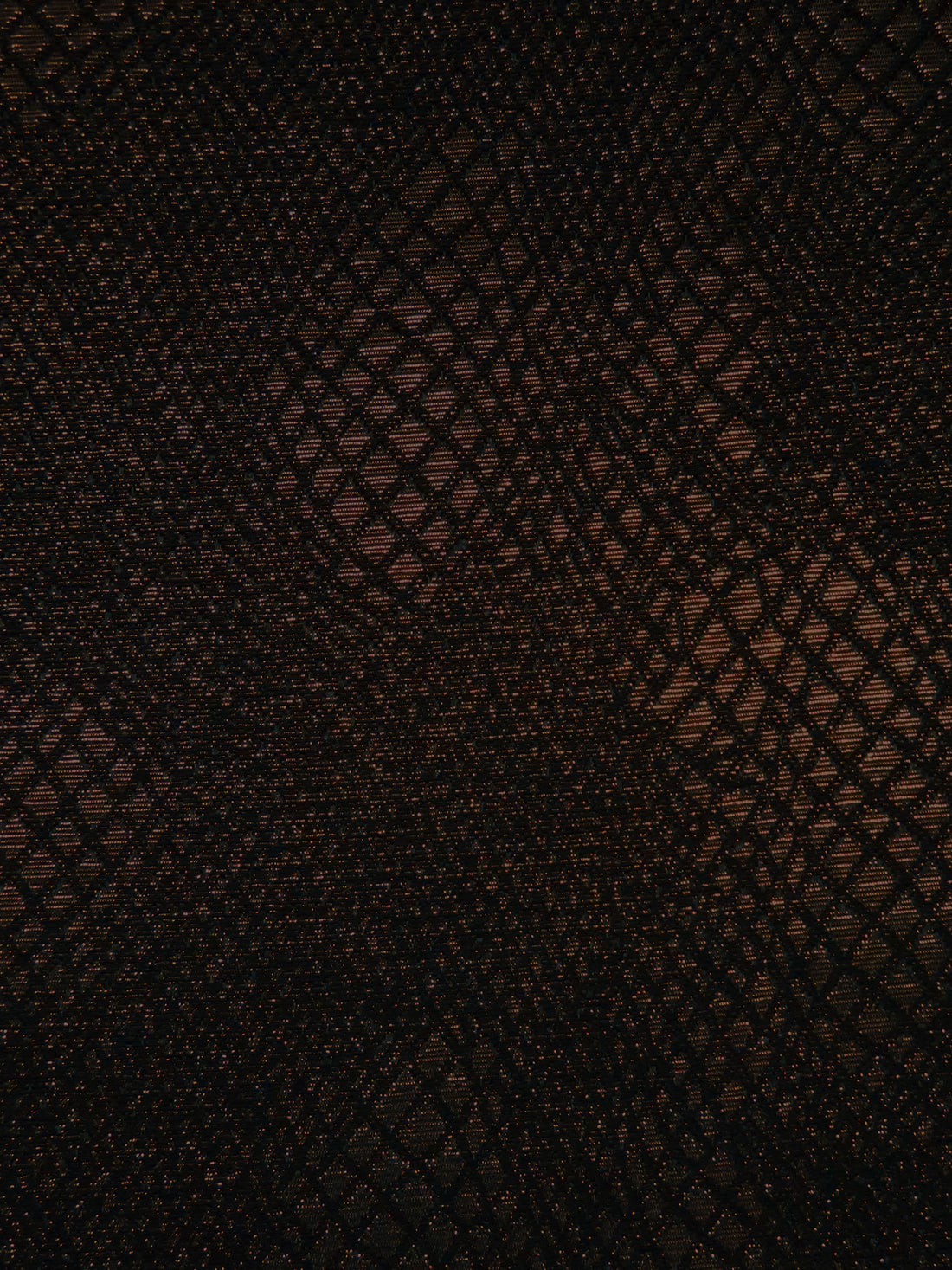 Black/Metallic Copper Polyester/Metallic Snakeskin-Look Weave Jacquard Suiting 56W