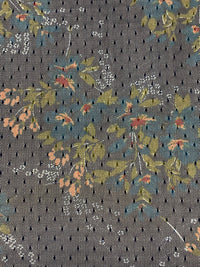 Navy Blue/Old Moss Green 100% Nylon Floral Print Point d'Esprit Netting  59W