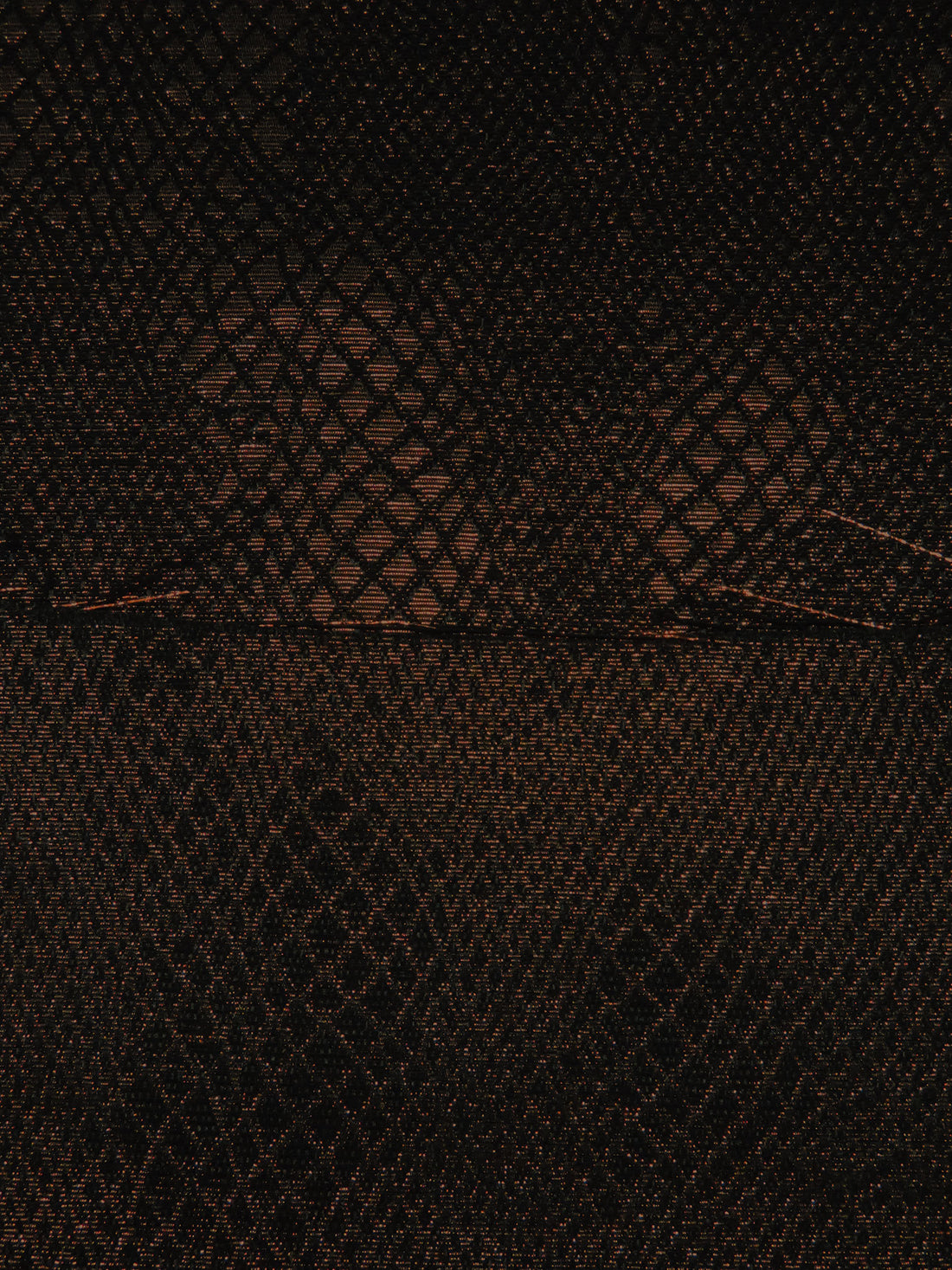 Black/Metallic Copper Polyester/Metallic Snakeskin-Look Weave Jacquard Suiting 56W