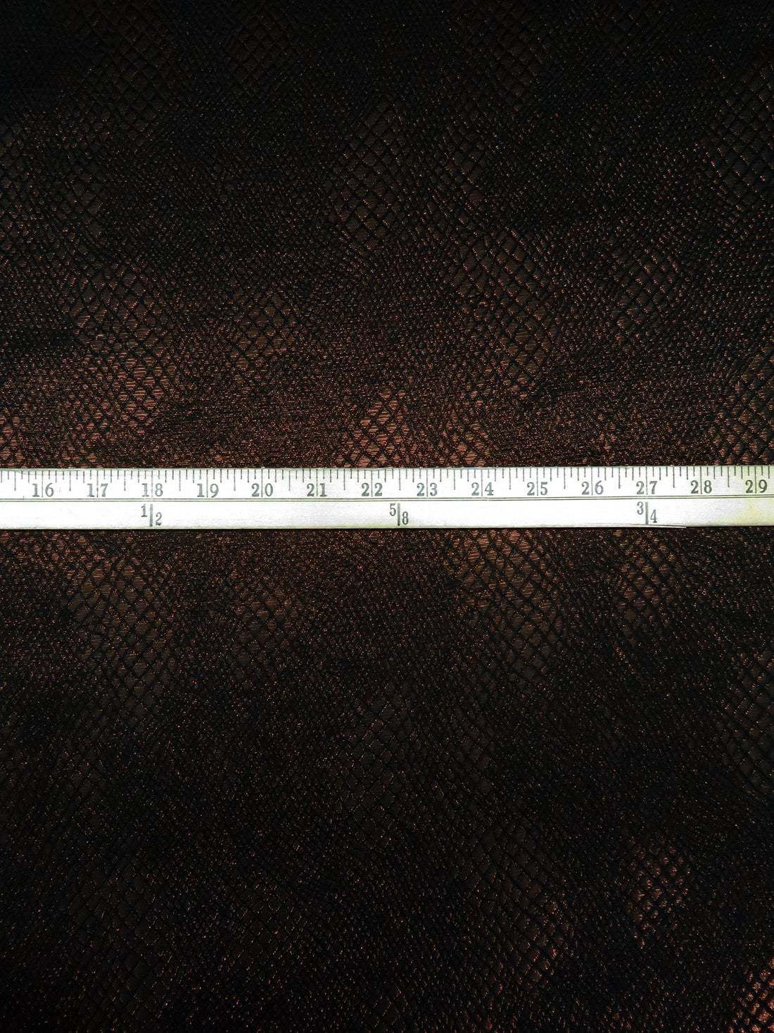 Black/Metallic Copper Polyester/Metallic Snakeskin-Look Weave Jacquard Suiting 56W