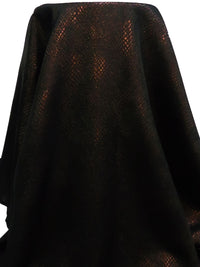 Black/Metallic Copper Polyester/Metallic Snakeskin-Look Weave Jacquard Suiting 56W