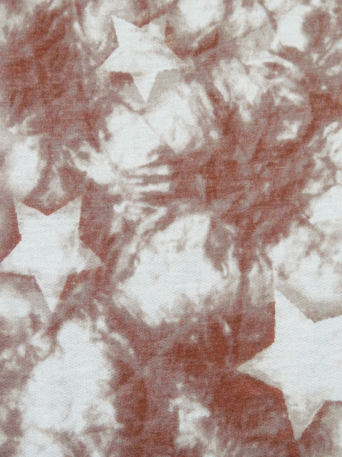 Chestnut/White/Autumn Ashes Polyester/Rayon/Lycra Grunge Star Print French Terry Knit - Robert Kaufman - 58W