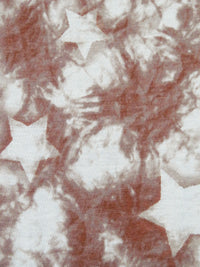 Chestnut/White/Autumn Ashes Polyester/Rayon/Lycra Grunge Star Print French Terry Knit - Robert Kaufman - 58W