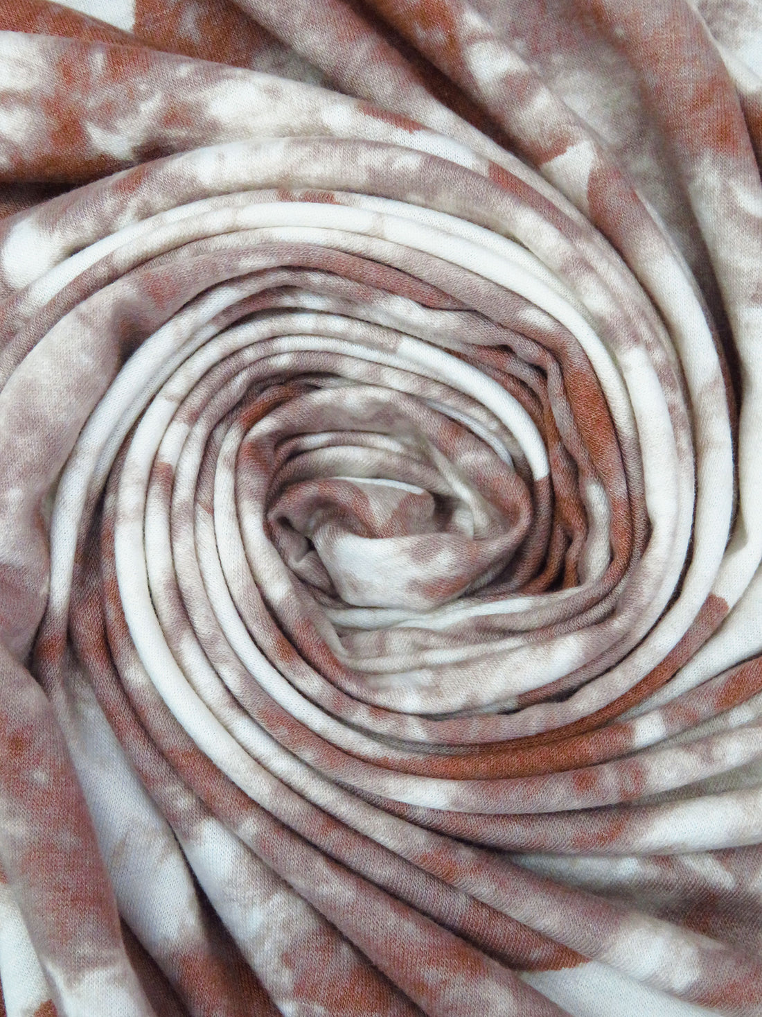 Chestnut/White/Autumn Ashes Polyester/Rayon/Lycra Grunge Star Print French Terry Knit - Robert Kaufman - 58W