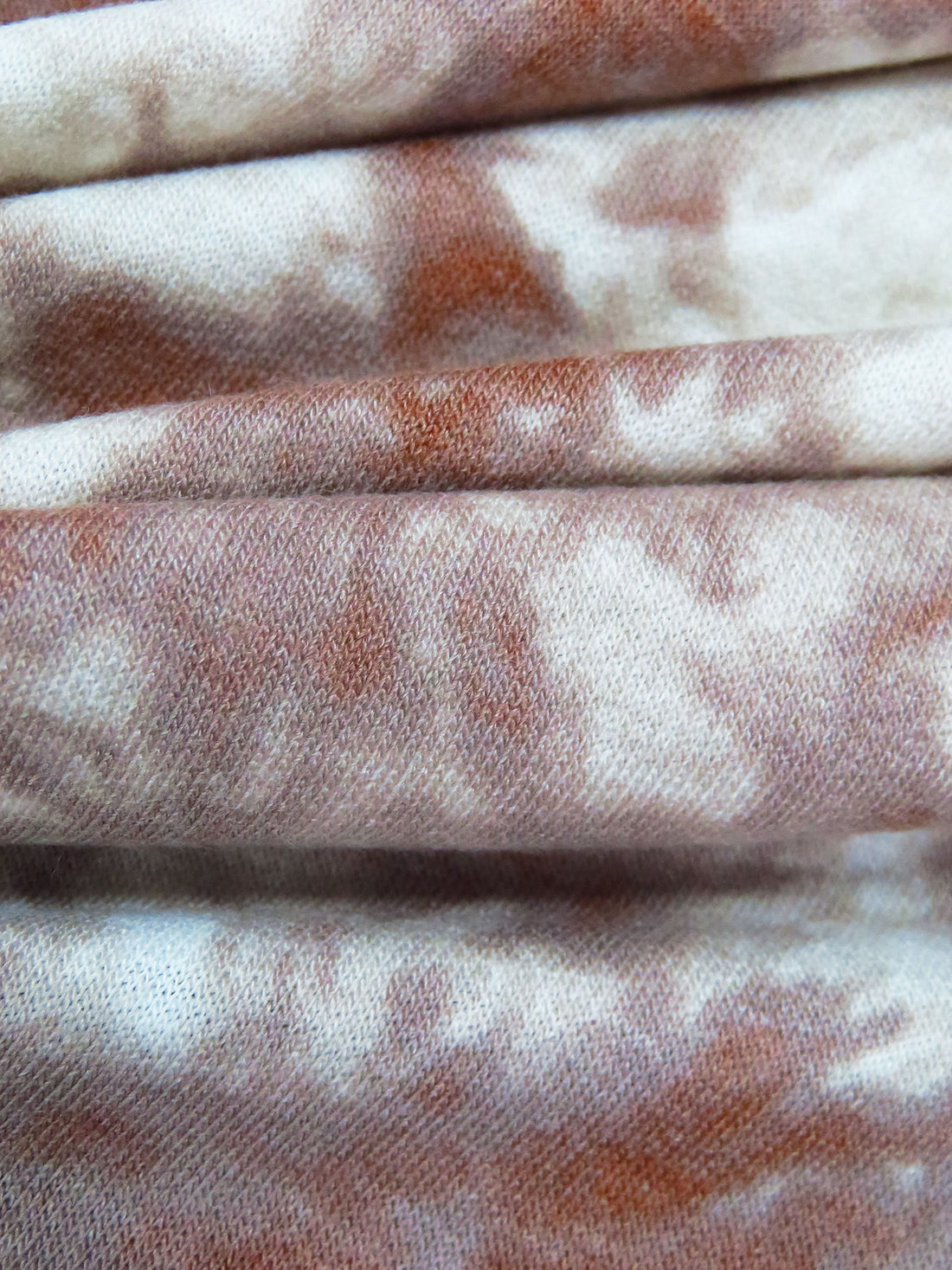 Chestnut/White/Autumn Ashes Polyester/Rayon/Lycra Grunge Star Print French Terry Knit - Robert Kaufman - 58W