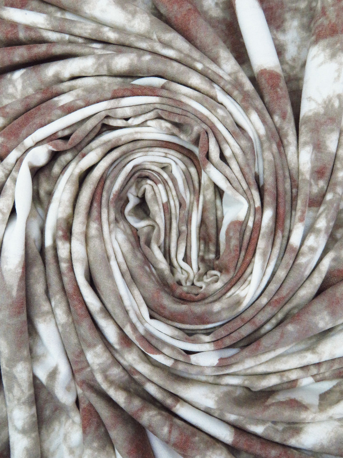 Liver/White/Calico Rock Polyester/Rayon/Lycra Grunge Star Print French Terry Knit - Robert Kaufman - 58W